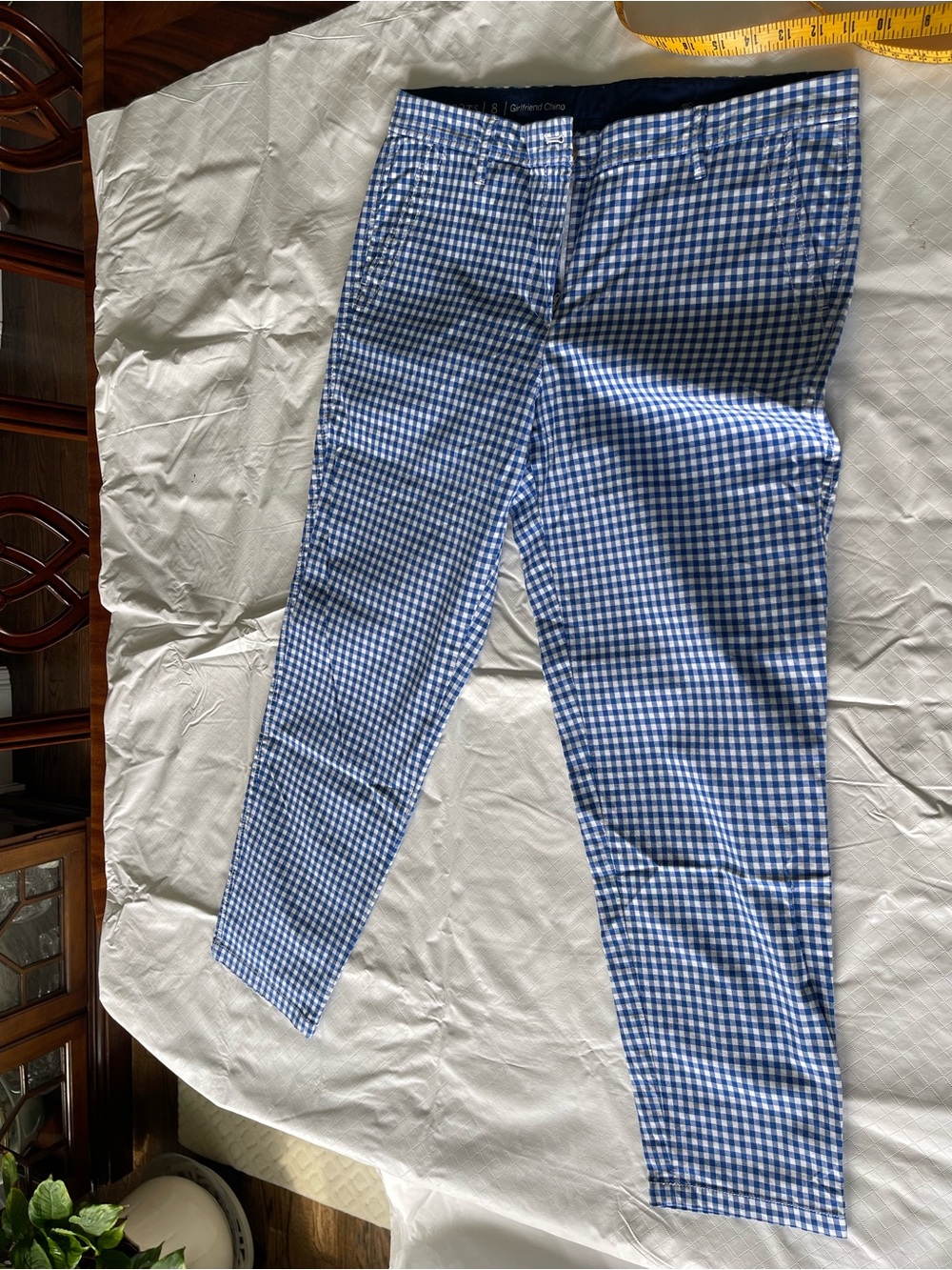 Talbots Bright Blue Gingham “Girlfriend Chinos”